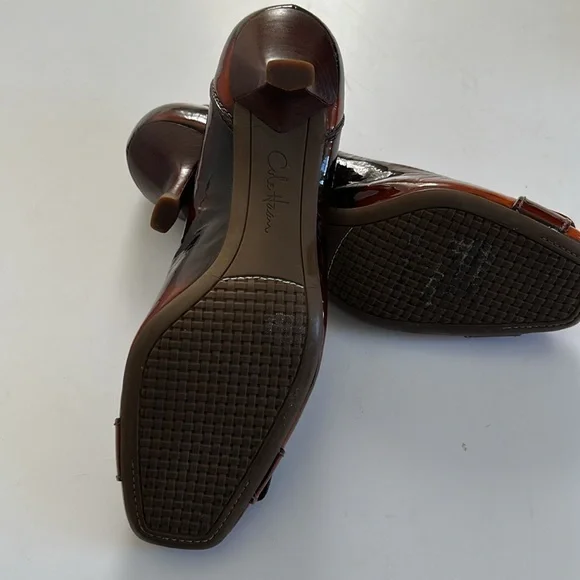 COLE HAAN Chic Brown Leather Pumps with Buckle - Picture 8 of 11